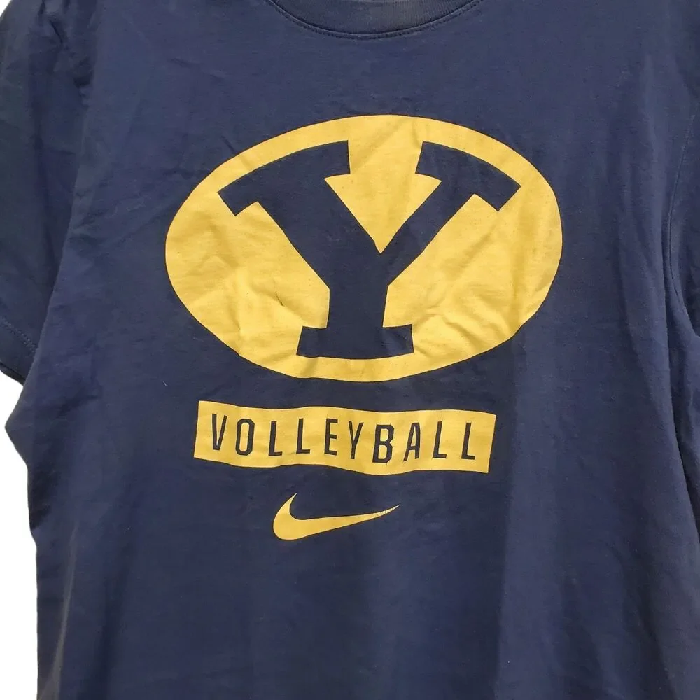 BYU COUGARS Shirt Womens Large Blue VOLLEYBALL NIKE Swoosh Athleisure College